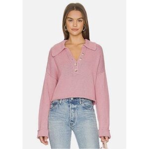 Show Me Your MuMu Pink Knit Crawford Collared Sweater